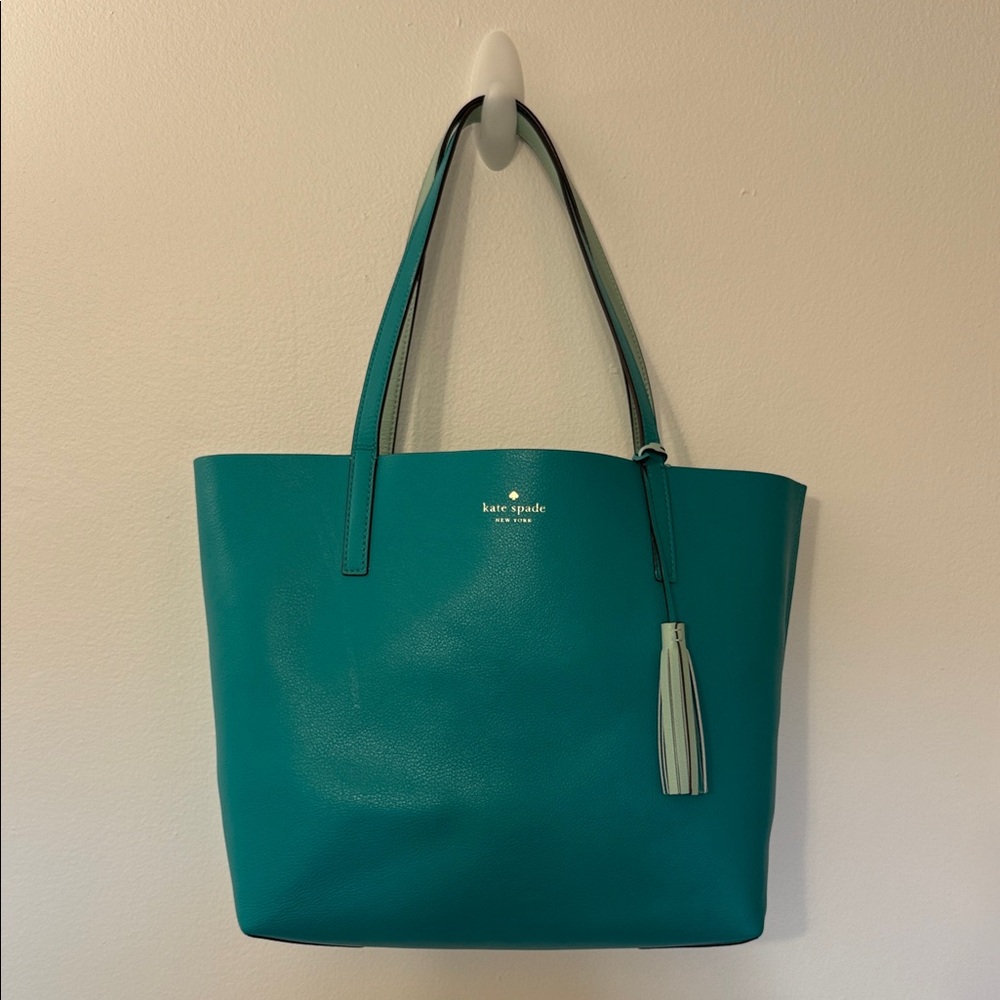 Kate Spade Turquoise Tote with Tassel
